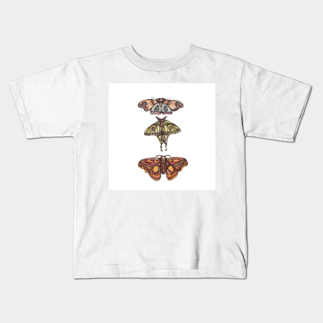 Moth Collection Kids T-Shirt by corianndesigns